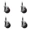 Service Caster 4'' SS Maroon Poly Swivel 3/4'' Expanding Stem Caster Set with Brake, 4PK SCC-SSEX20S414-PPUB-MRN-TLB-34-4 - alternate 1
